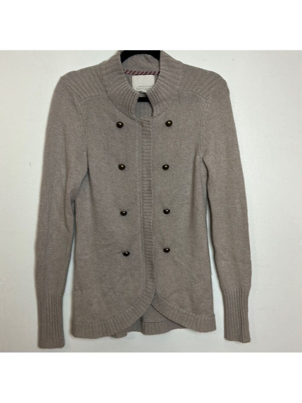 Banana Republic Heritage Wool Blend Knit Military Double Button Zip Up Cardigan